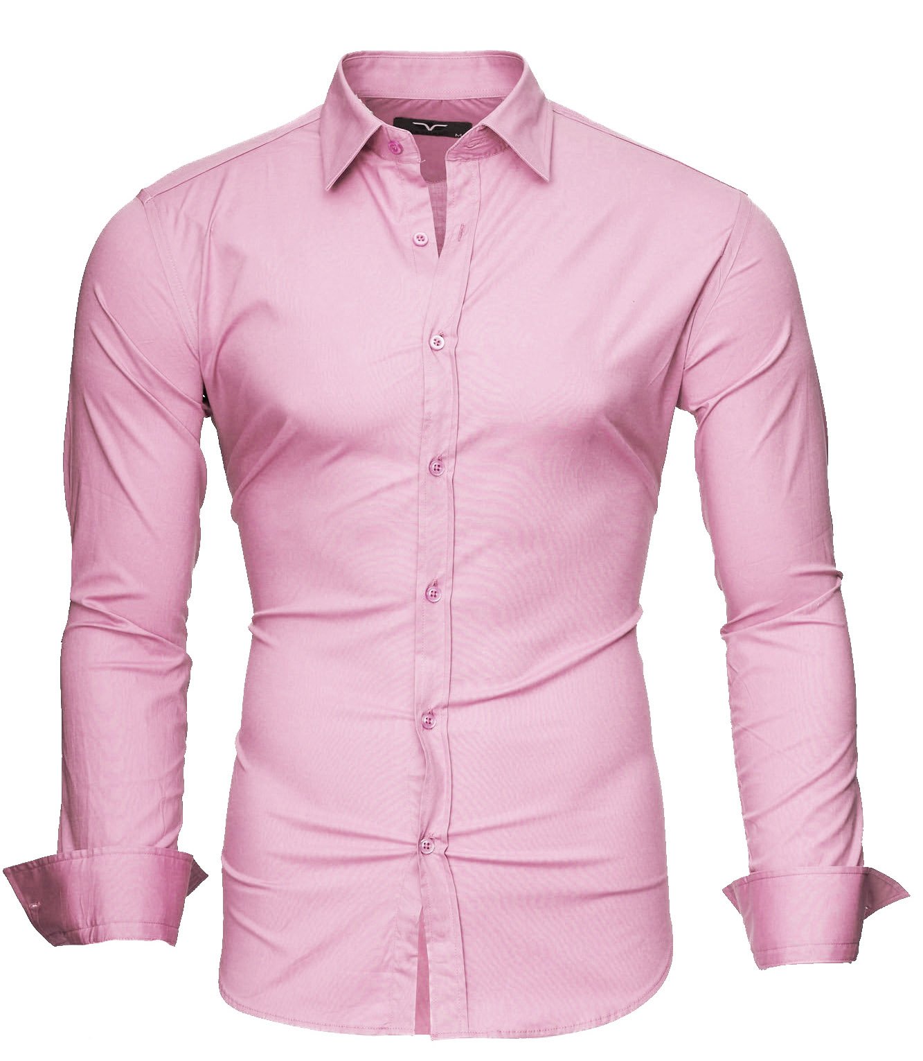 Kayhan Camisas Hombres Camisa Hombre Manga Larga Ropa Camisas de Vestir Slim fácil de Hierro Fit S M L XL XXL-6XL - Modello Uni