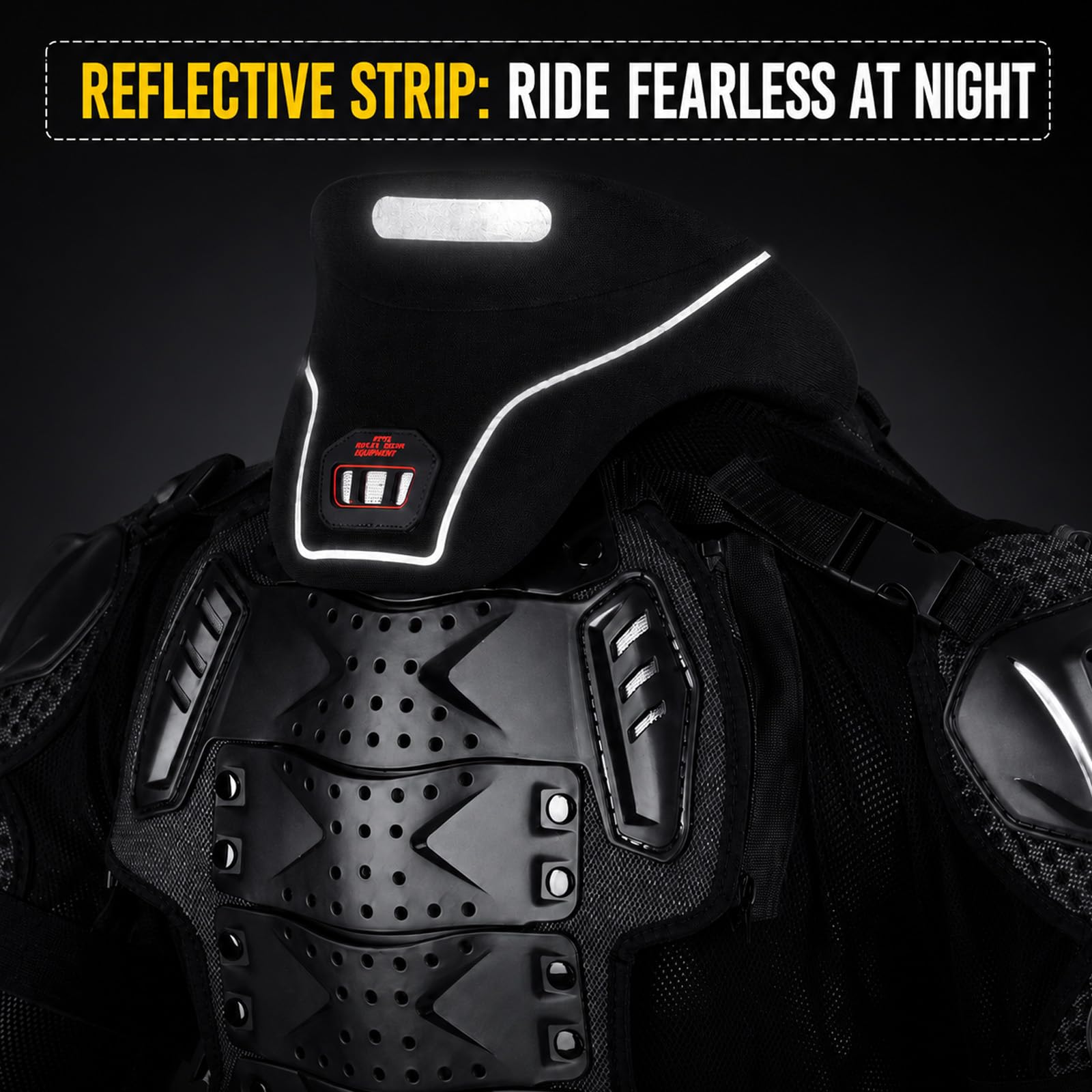 Conjunto de Protección Integral para Moto Armadura de Motocross de Alto Impacto para Hombre con Chaleco Protector de Pecho y Espalda Equipo Transpirable para Dirt Bike y Off Road,Black-4XL
