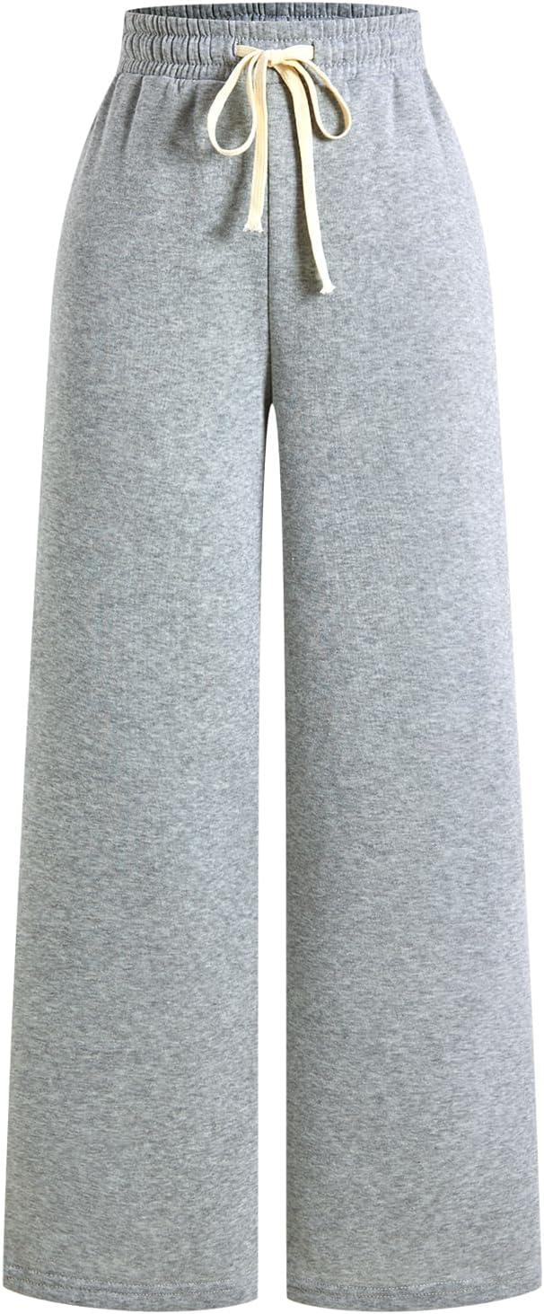 winkbay Women's Wide Leg Baggy Sweatpants Casual Drawstring High Waisted Workout Running Trousers