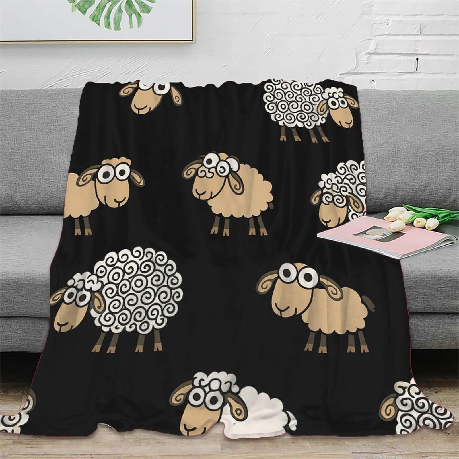 Plaid de voyage compact microfibre couverture anti-bouloche 3D