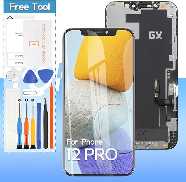 Yondista OLED for iPhone 12 Pro Screen Replacement 6.1" A2407, A2341, A2406, A2408 3D Touch Screen FHD Display digitizer Repair kit Assembly | Free Tools | Protective Film