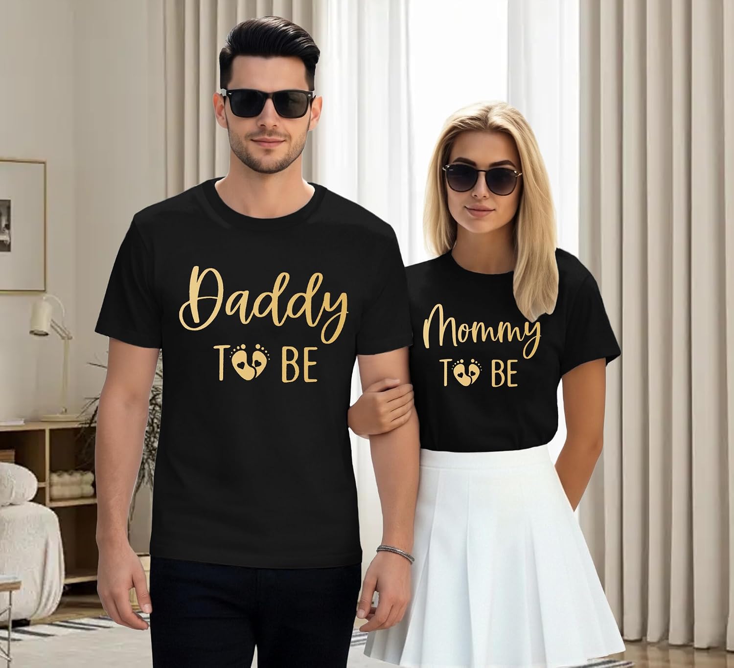 Family Pregnancy Announcement Shirts Parents to Be T-Shirt image 5