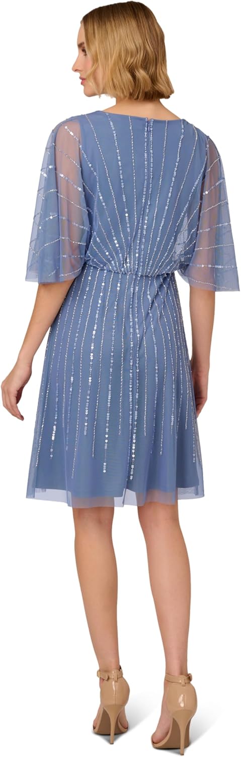 Adrianna Papell Womens Beaded Short Dress - Image 5