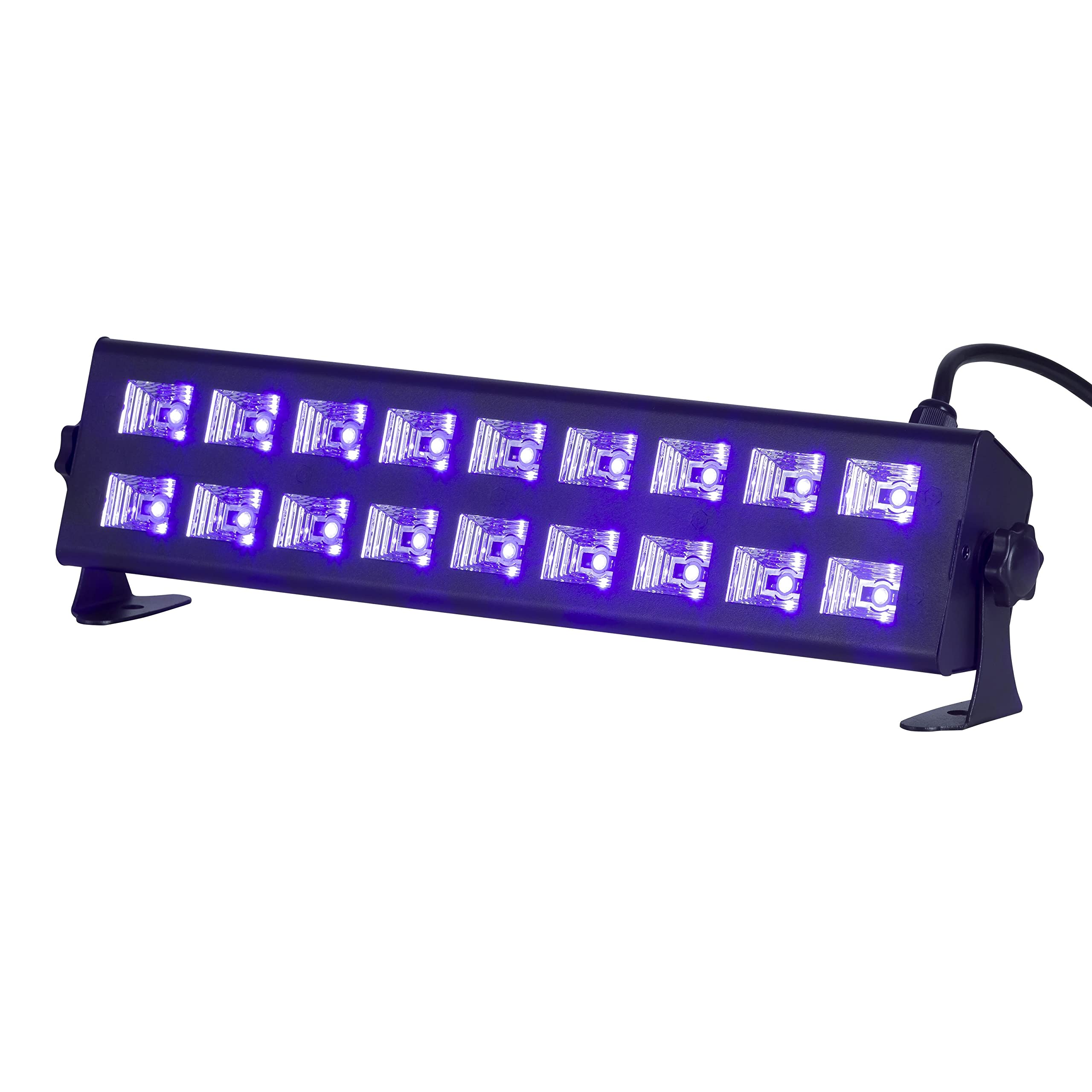 PURElight UV-18 Schwarzlicht LED Bar, 18x 3W, Leicht & Vielseitig, Ideal für Theater, Clubs, Discotheken, Inkl. Montagebügel, 54W Leistung, UV-Lichtquelle, Keine DMX-Steuerung, Kein Sound to Light,