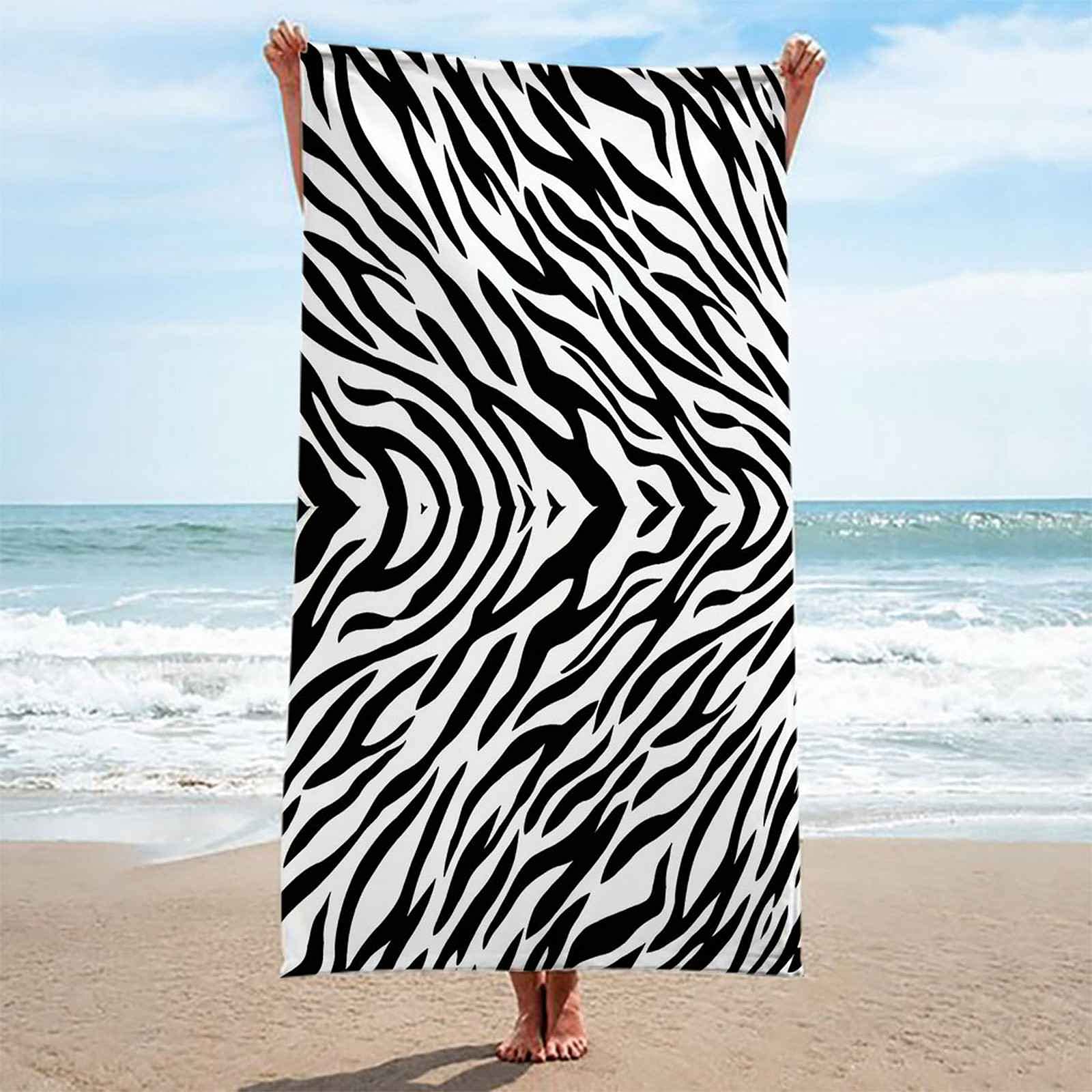 Telo Mare Bambino 3D Stampa Microfibra Antisabbia Stampa A Righe In Bianco E Nero Asciugamano Da Spiaggia Grande xl xxl Per Adulti Uomo Donna Telo Da Bagno Nuoto Spa Prendere Il Sole 150x200cm