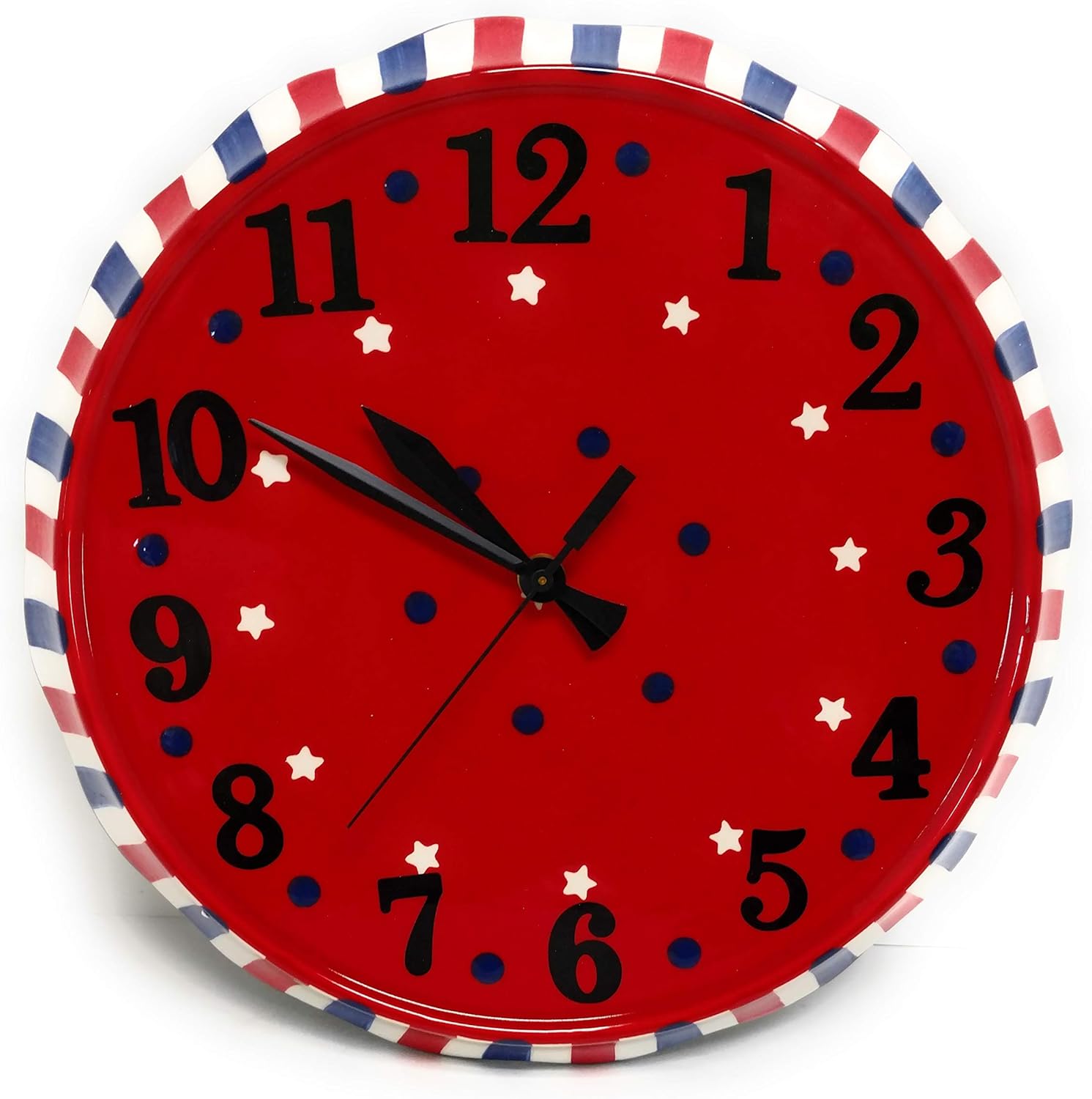 Temptations Max 69% OFF Custom Made Wall Clock White Stoneware Blue Award Red