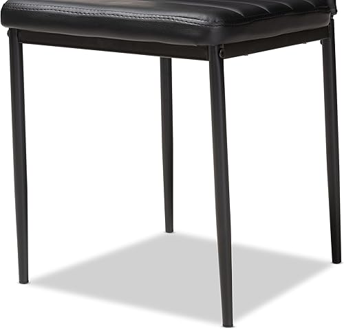 Miniatura 4 de Baxton Studio Chatillon - Juego de 4 sillas de comedor, color negro