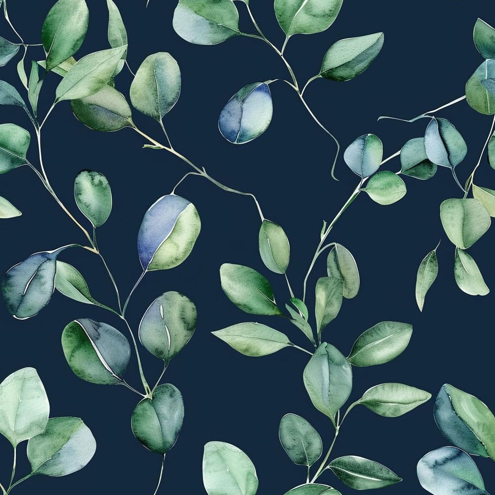 Papier peint feuillage mural eucalyptus aquarelle résistant
