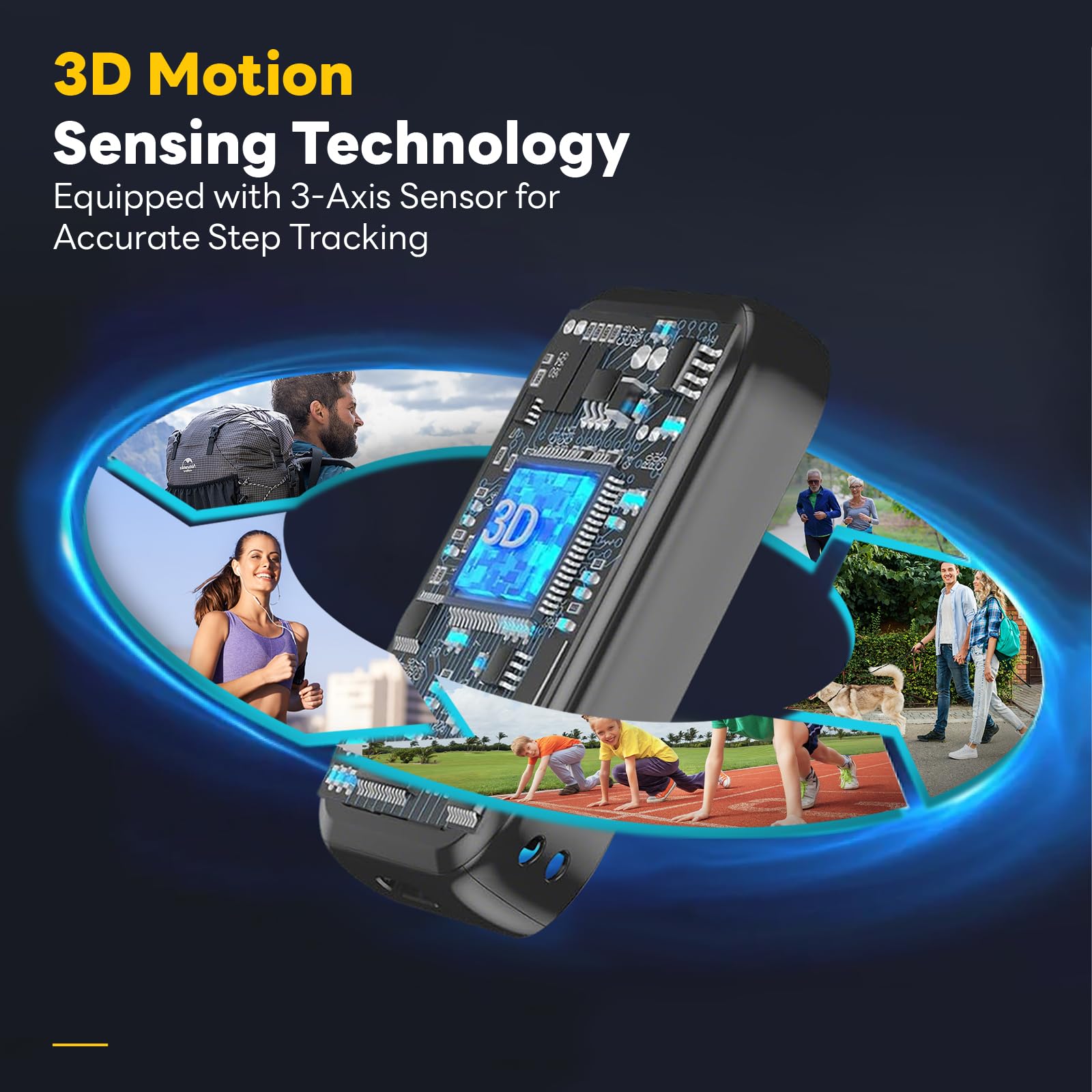 3D Podometre Non Connecté, Podomètre Précis à Clipser, Podometre Marche Pas et KM Calories, Compteur de Pas avec Grand Écran LCD, pour Marche, Course, Jogging, Randonée