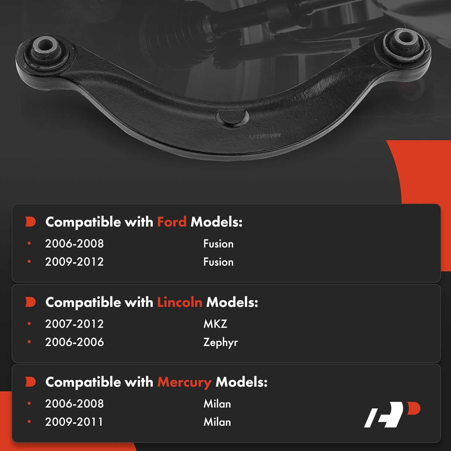 A-Premium Rear Upper Control Arm, with Bushing, Compatible with Ford Fusion 2006-2012, Lincoln MKZ 2007-2012, Zephyr 2006, Mercury Milan 2006-2011