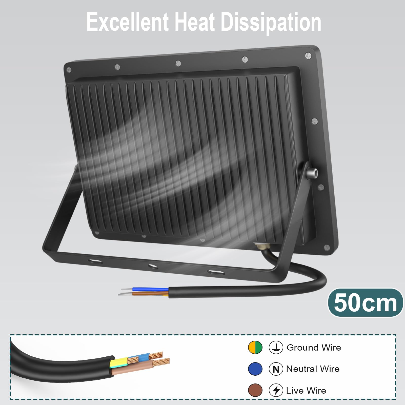 Focos LED Exterior 2PCS 100W 10000 Lúmenes Potente Proyector Exterior