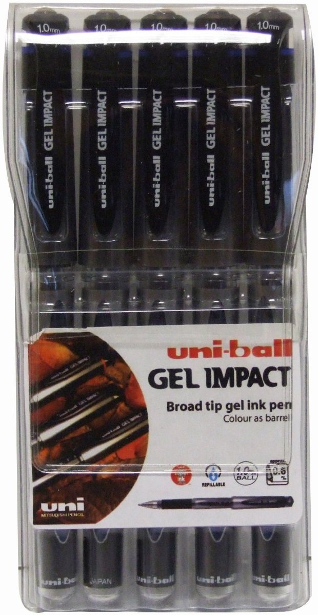 Uni Ball Signo Gel Impact UM-153 Tintenroller | Schwarze Tinte, 1,0 Mm Breite, Nachfüllbar