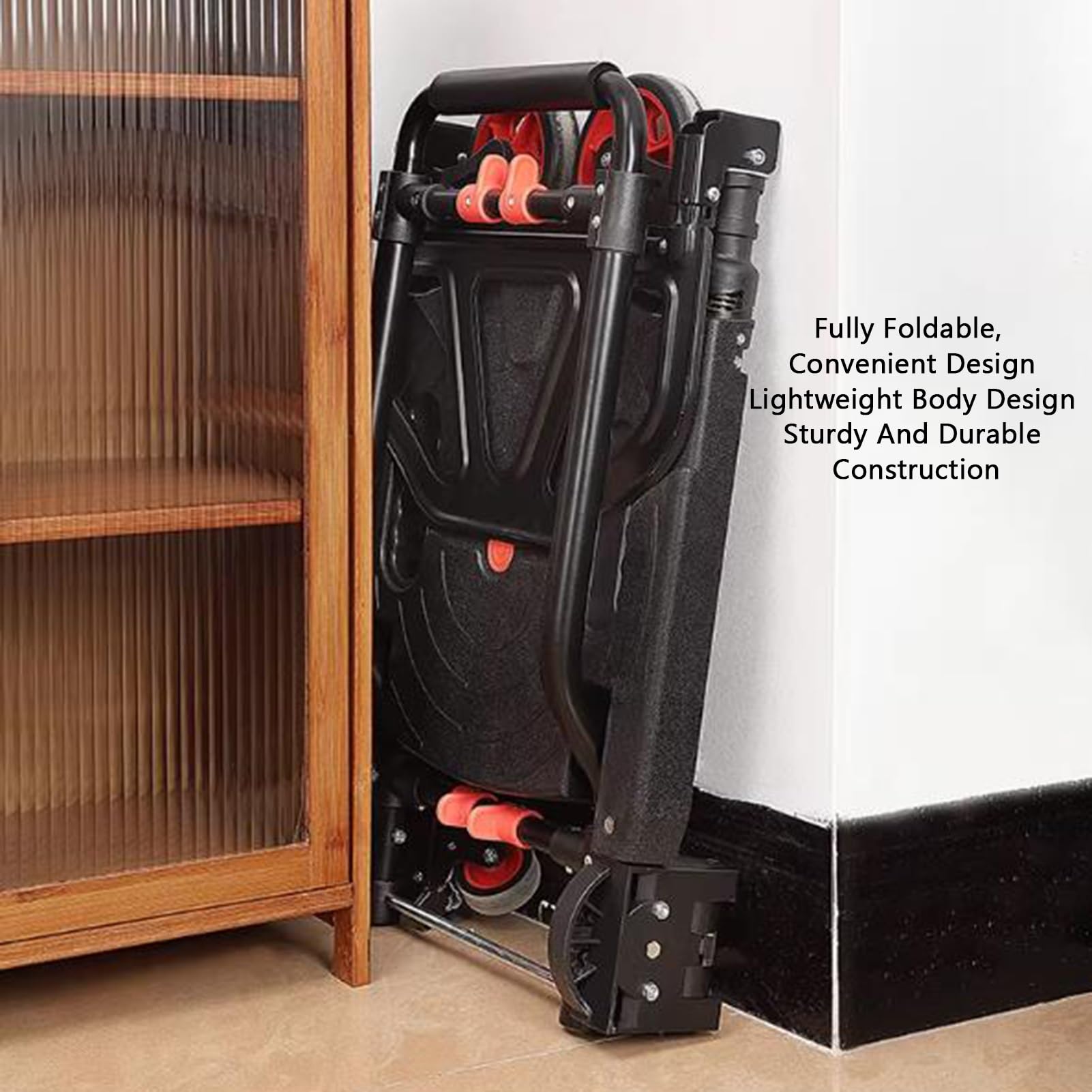 Pflanzen-Caddy Mit Rädern, 2-in-1-Klappkarre, Umwandelbar Zwischen 4-Rad- Und Zwei-Rad-Konfiguration, Teleskopgriff, 150 Kg Tragfähigkeit