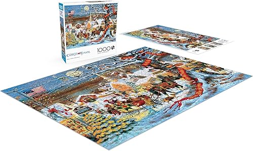 Miniatura 5 de Rompecabezas de 1000 piezas de Buffalo Games, diseño de Charles Wysocki: pequeño pueblo en Navidad