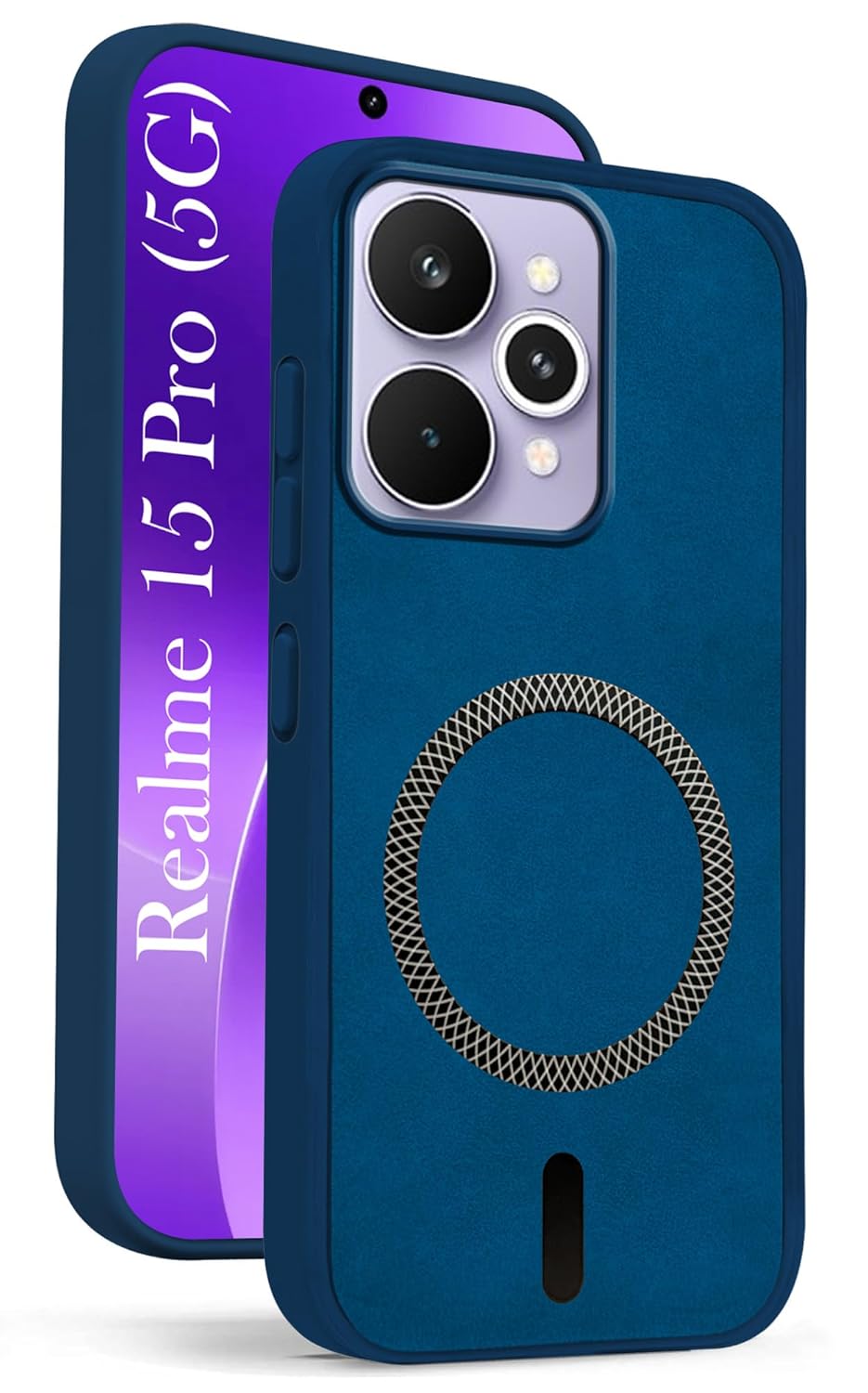 Jkobi Leather Finish Back Cover Case for Realme 15 Pro (MagSafe Compatible Wireless Charging | Soft Touch | Camera Bump Protection)