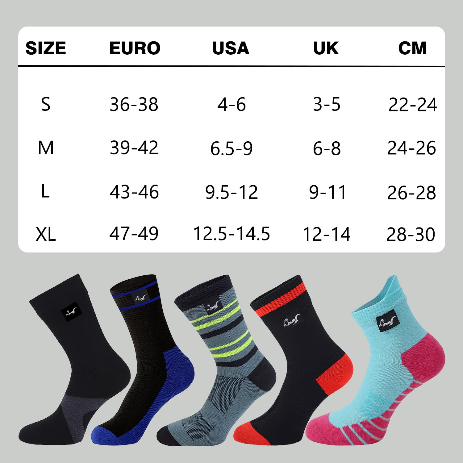 OTTERSHELL Chaussettes respirantes imperméables Pour activités de plein air, golf, course, cyclisme, randonnée, marche.