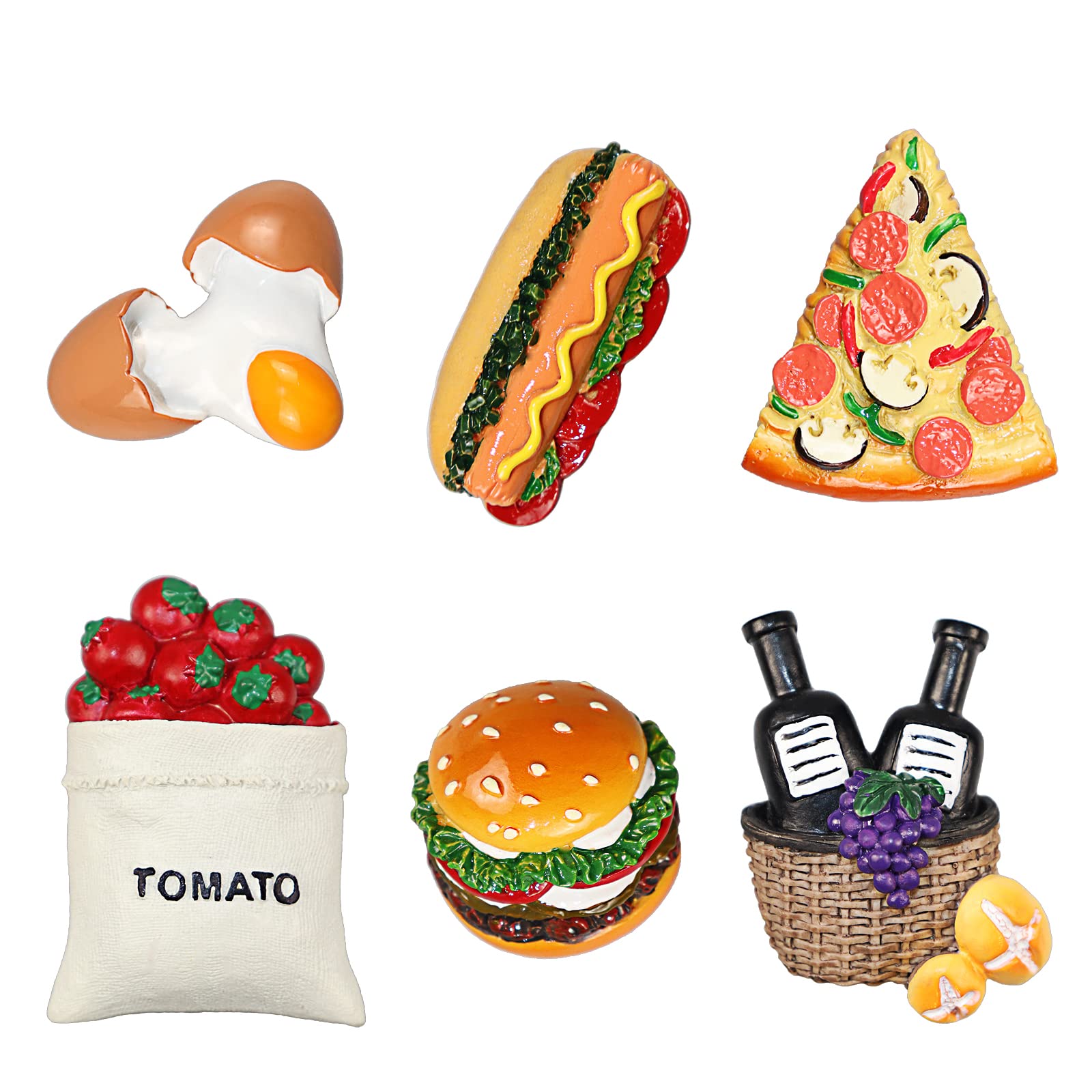 upbema Decorative Resin Food Fridge Magnets Kitchen Refrigerator Magnet Funny 3D Home Decoration for Whiteboard Office