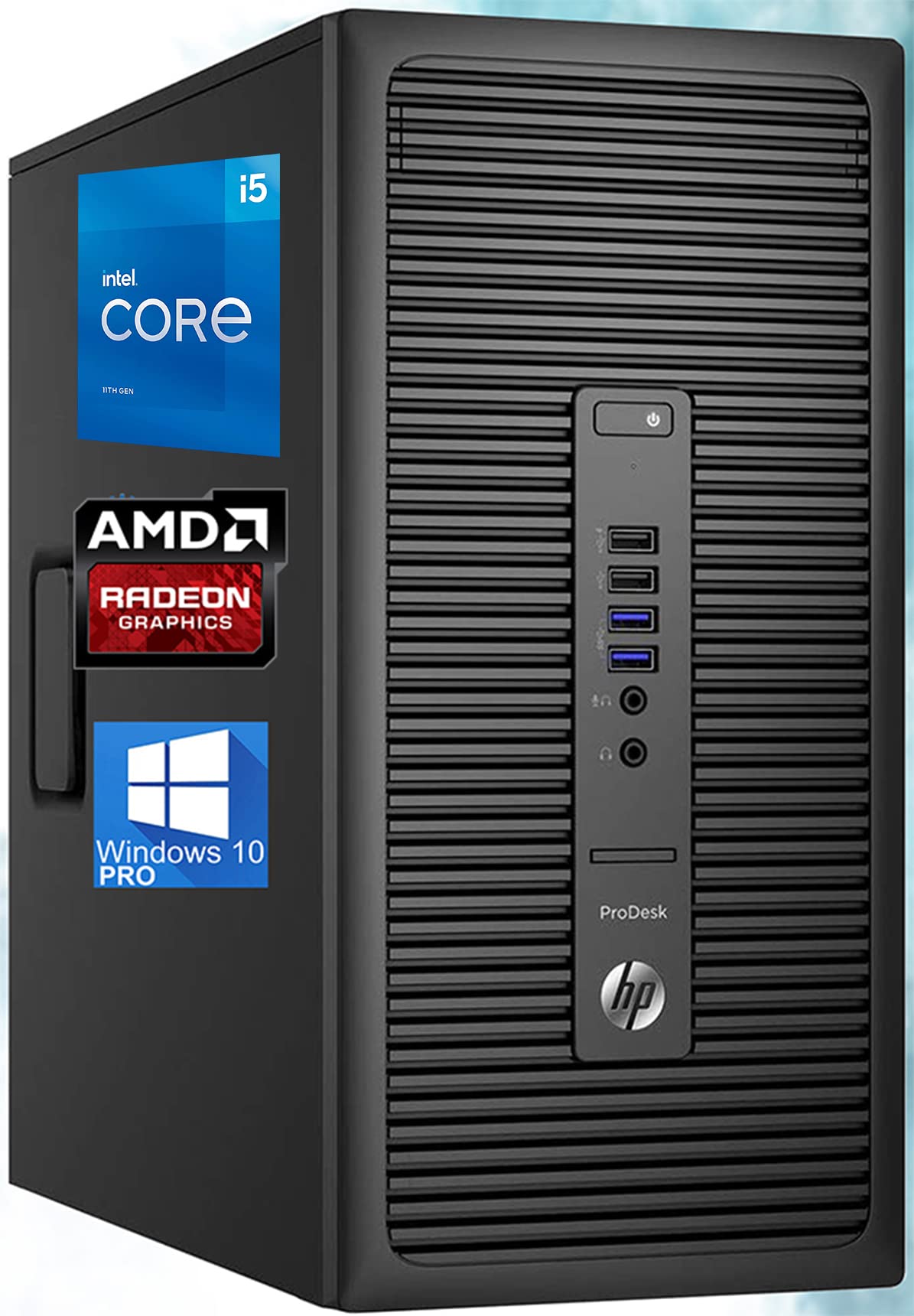 HP 600 G2 ProDesk Mini-Tower PC, Intel Quad-Core i5-6500 Upto 3.6GHz, 32GB RAM, 256GB SSD, 4GB AMD R
