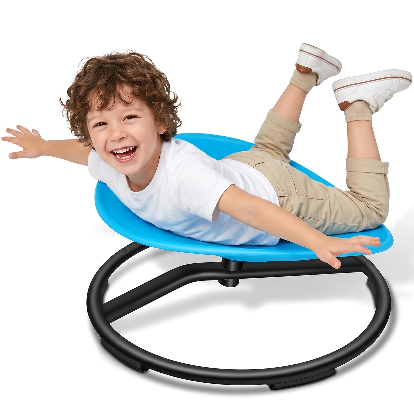 Spinning Chair for Autistic Kids, Autism Sensory Toy Gift, Ages3+ | Sensory Swivel Seat with 220LBS Capacity Non-Slip Base, Improves Balance & Coordination,Training Body Coordination (Blue)