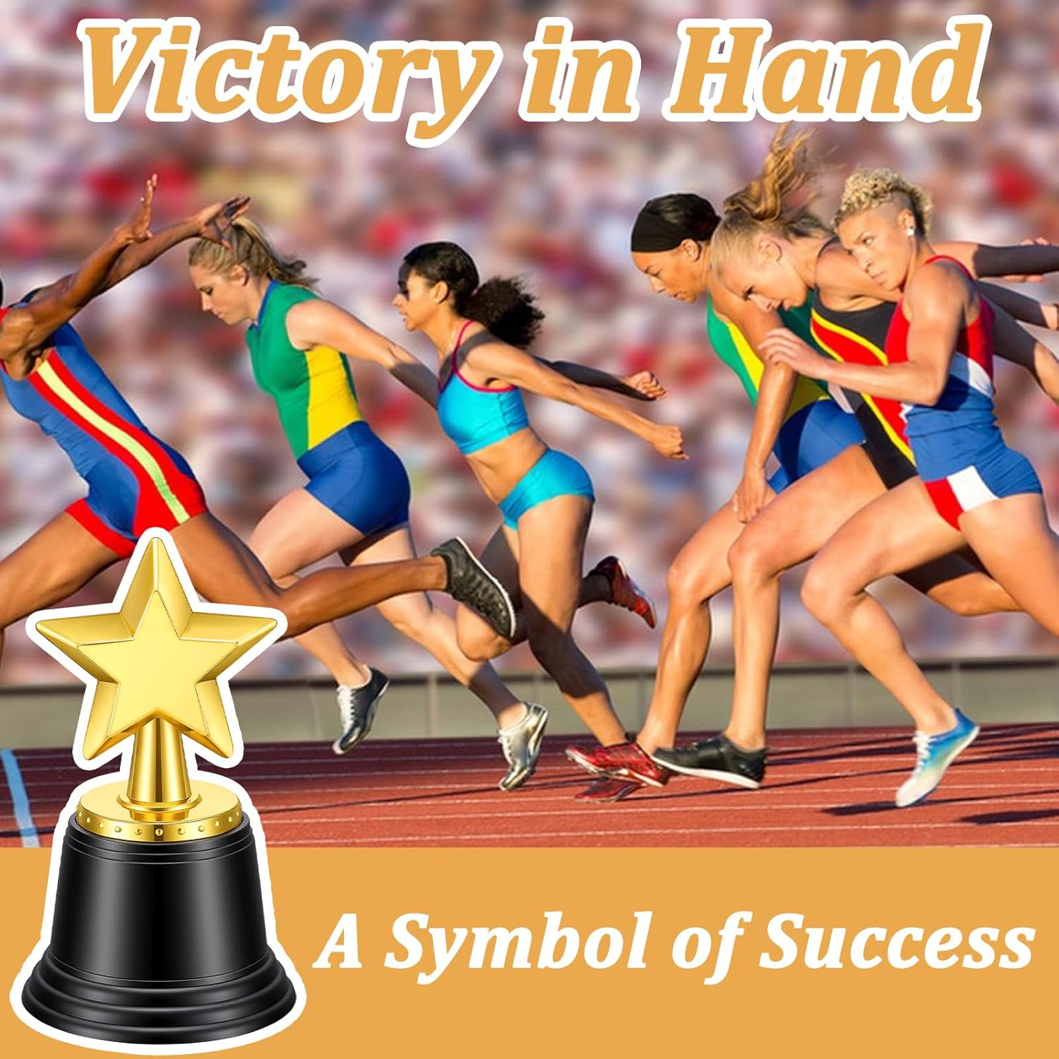 32 Pack 4.7 Inch Gold Star Trophy Awards Bulk, Mini Plastic Trophies for Party Favors, Winning Prize, Sports Prizes, and Event Props
