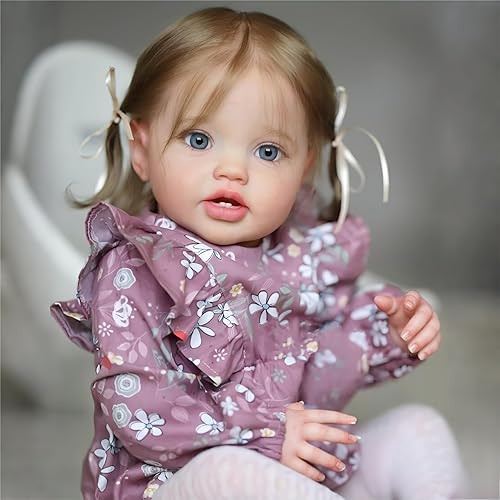 iCradle Muñeca de bebé realista Reborn de 24 pulgadas, 24.0 in, adorable muñeca de vinilo de silicona, muñeca de bebé recién nacida, regalo para
