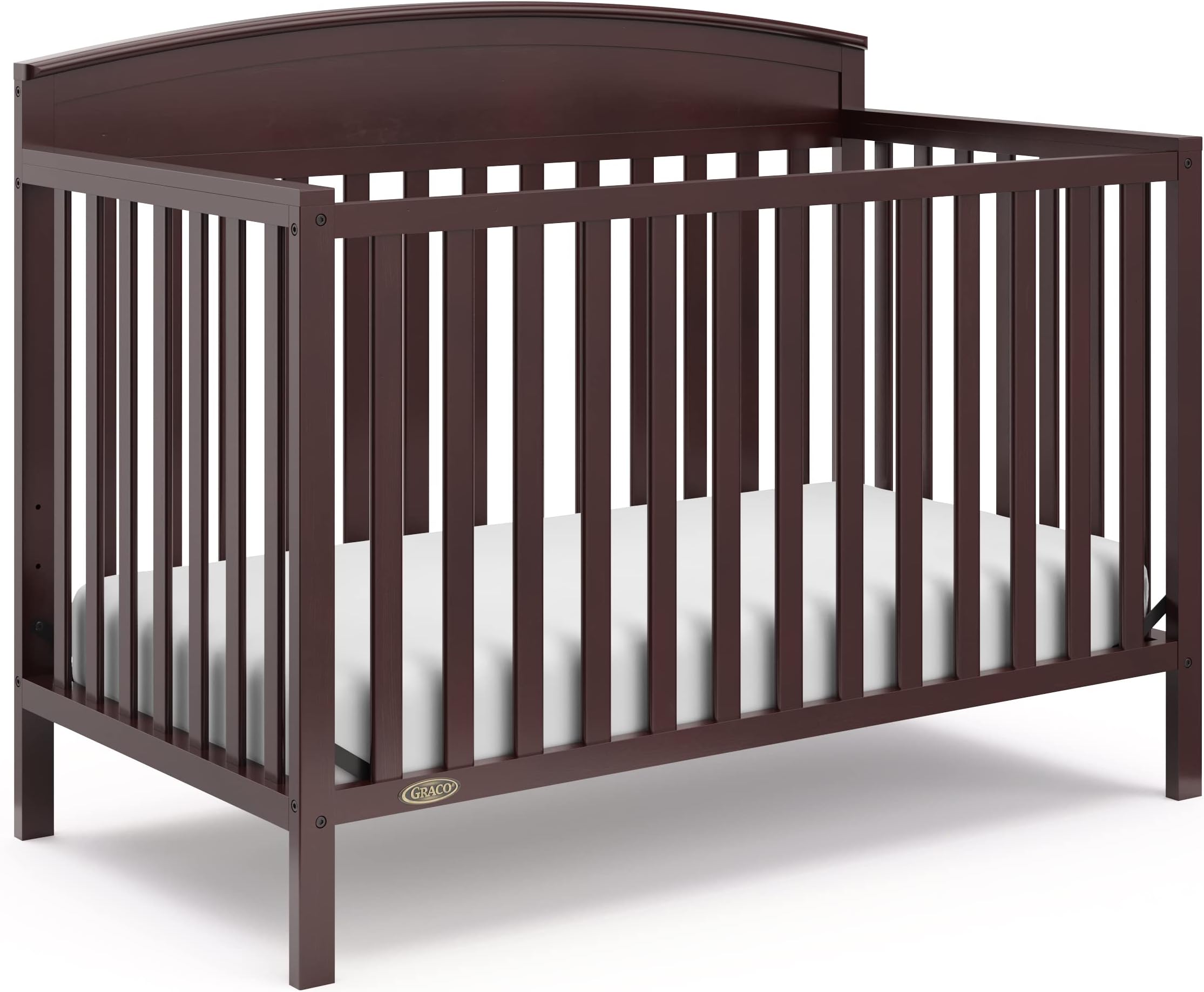Graco Benton 4-in-1 Convertible Crib (Espresso) Solid Pine and Wood Product Construction, Converts to Toddler Bed, Day Bed, and Full Size Bed (Mattress Not Included)
