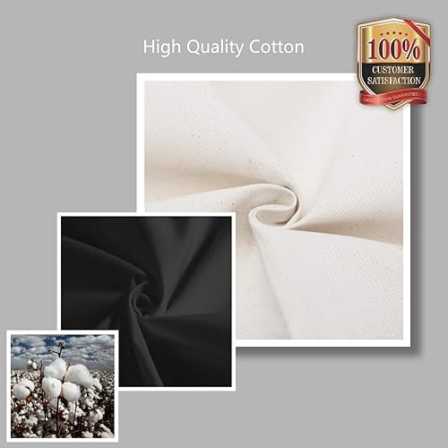 Miniatura 7 de TOPDesign - Paquete de 30 elegantes bolsas de lona con bolsillo externo, cierre de cremallera superior, artículos esenciales diarios (negro, natural)