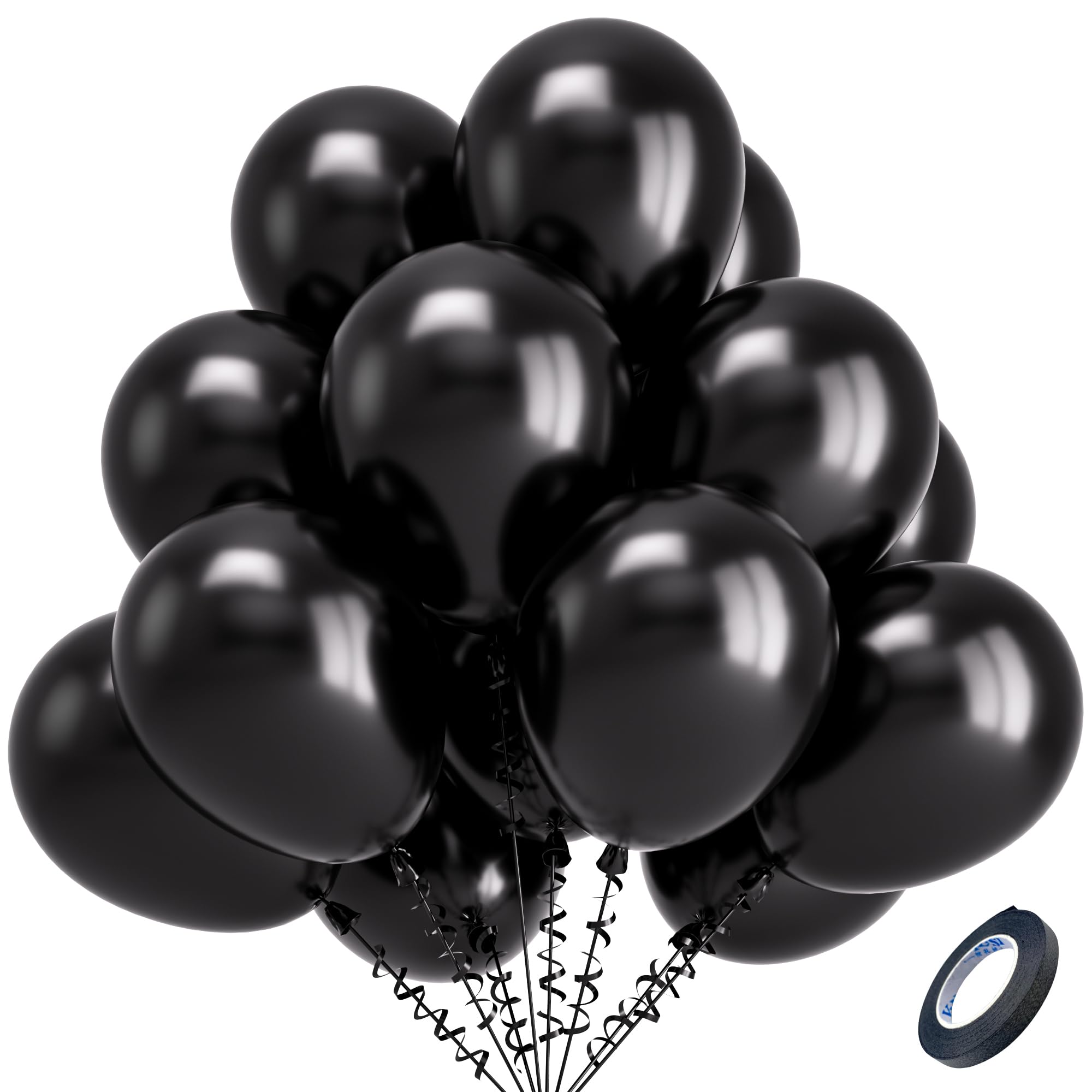 Balony dekoracyjne 25 cm - czarne lateksowe balony imprezowe - 500 szt
