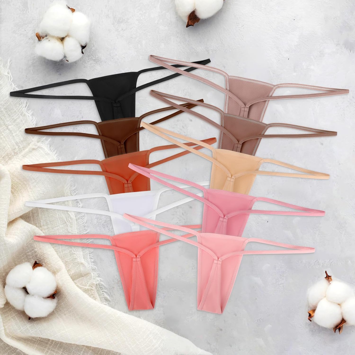 G-string Thongs for Women Seamless Thong Low Rise Micro Back Bikini Bottom No Show Panties Underwear, 10 Packs - Image 6