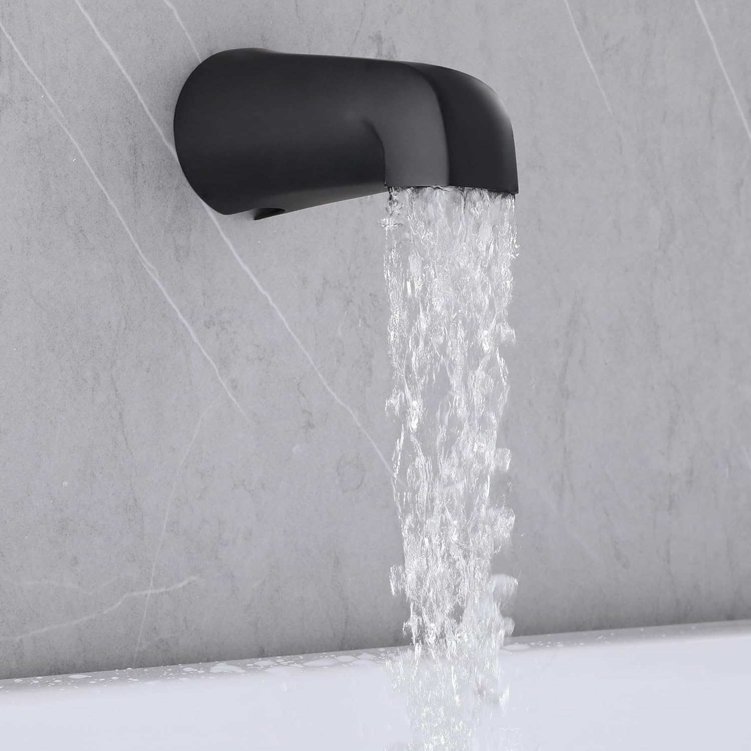 3 Handles Shower Tub Kit,Tub and Shower Faucet Set with 8-Setting Handheld Shower Head and Tub Spout,Matte Black