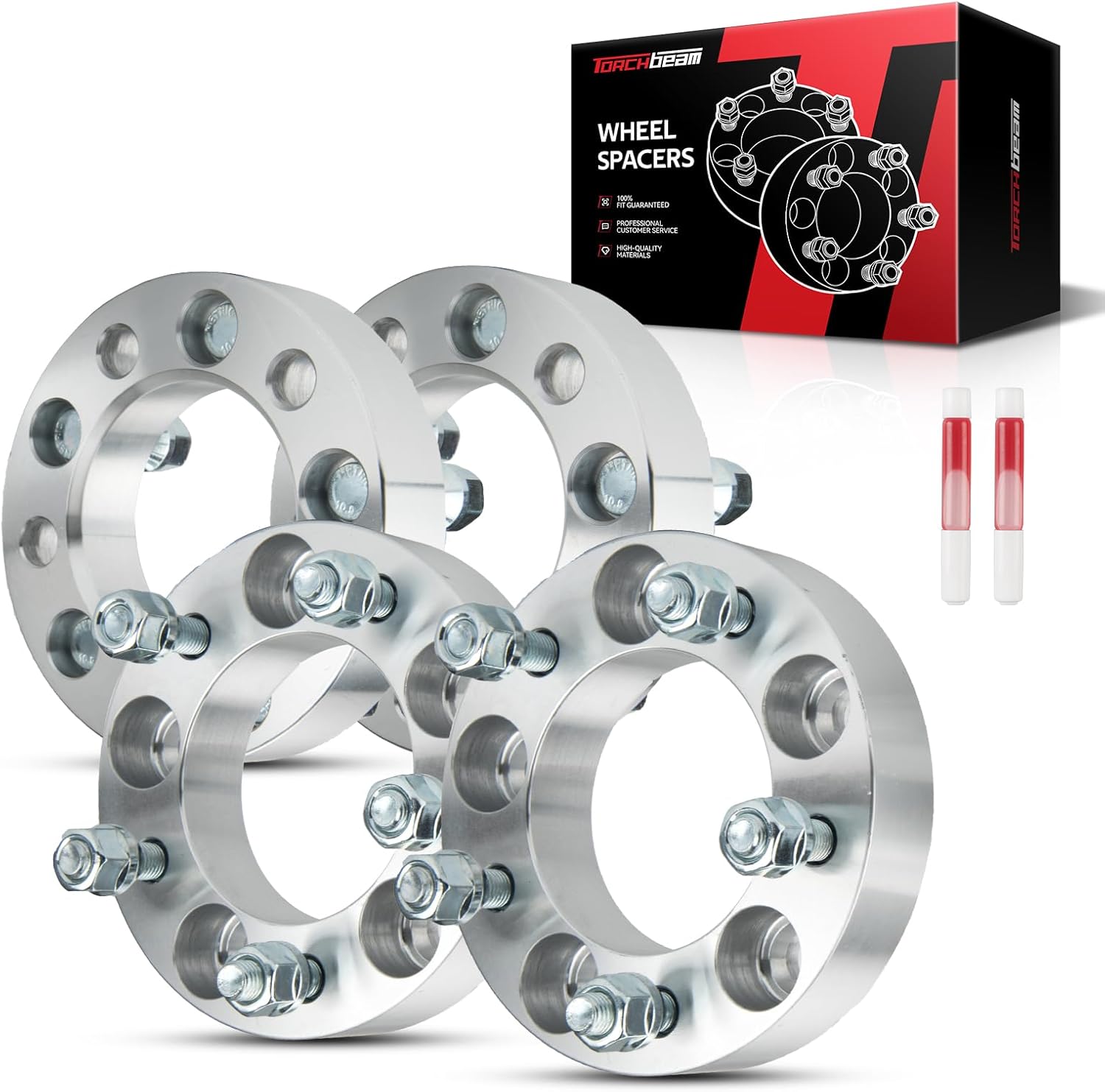 Torchbeam 5x4.75 1.25 inch Wheel Spacers for Corvette, S10, Blazer, Camaro, Firebird, Jimmy, Sonoma, S10 Blazer, Bravada, XLR, S15, Eldorado, Caprice, Riviera, 87.1mm Center Bore & M12x1.5