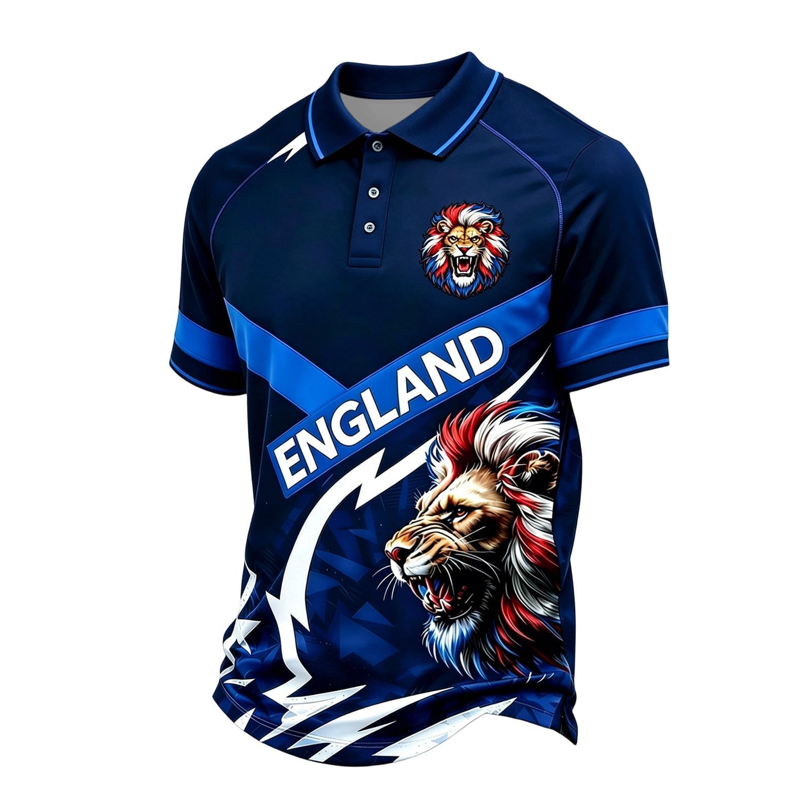 England's World Cup Shirts National Flag Print Polo Shirt World Cup Lion Print Britain Short Sleeve T Shirt Stretch Regular Fit Sport Top for Soccer Supporter Yellow XXXXXL