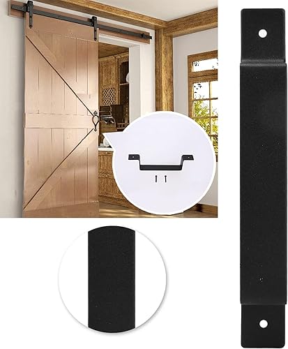 Miniatura 6 de Manija de puerta negra de ángulo recto de acero al carbono para cobertizos, garajes, puertas correderas de granero