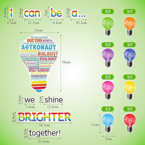 Miniatura 2 de Zonon 49 piezas de carteles de carreras para el aula, decoración de tablón de anuncios de ciencia, decoración de aula para primaria, preescolar