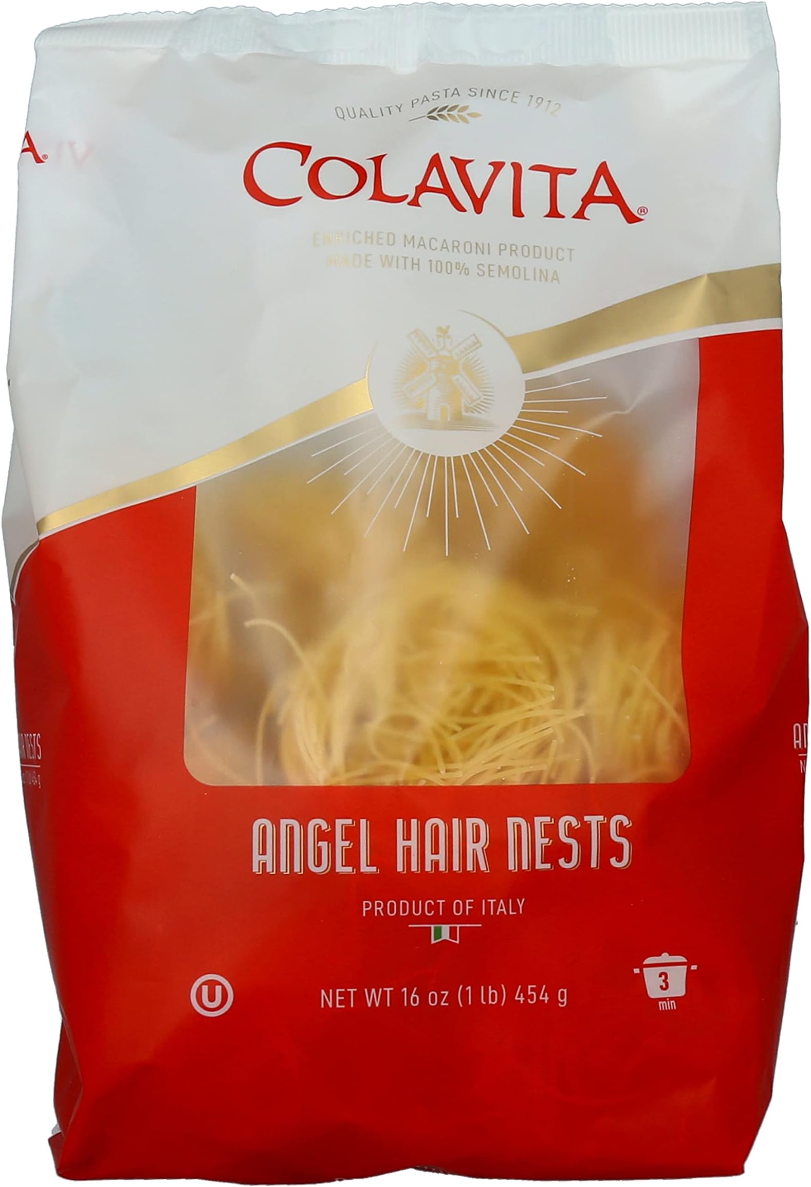 Colavita Capellini Nest(Angel Hair Pasta), 16-Oz, Pack of 10