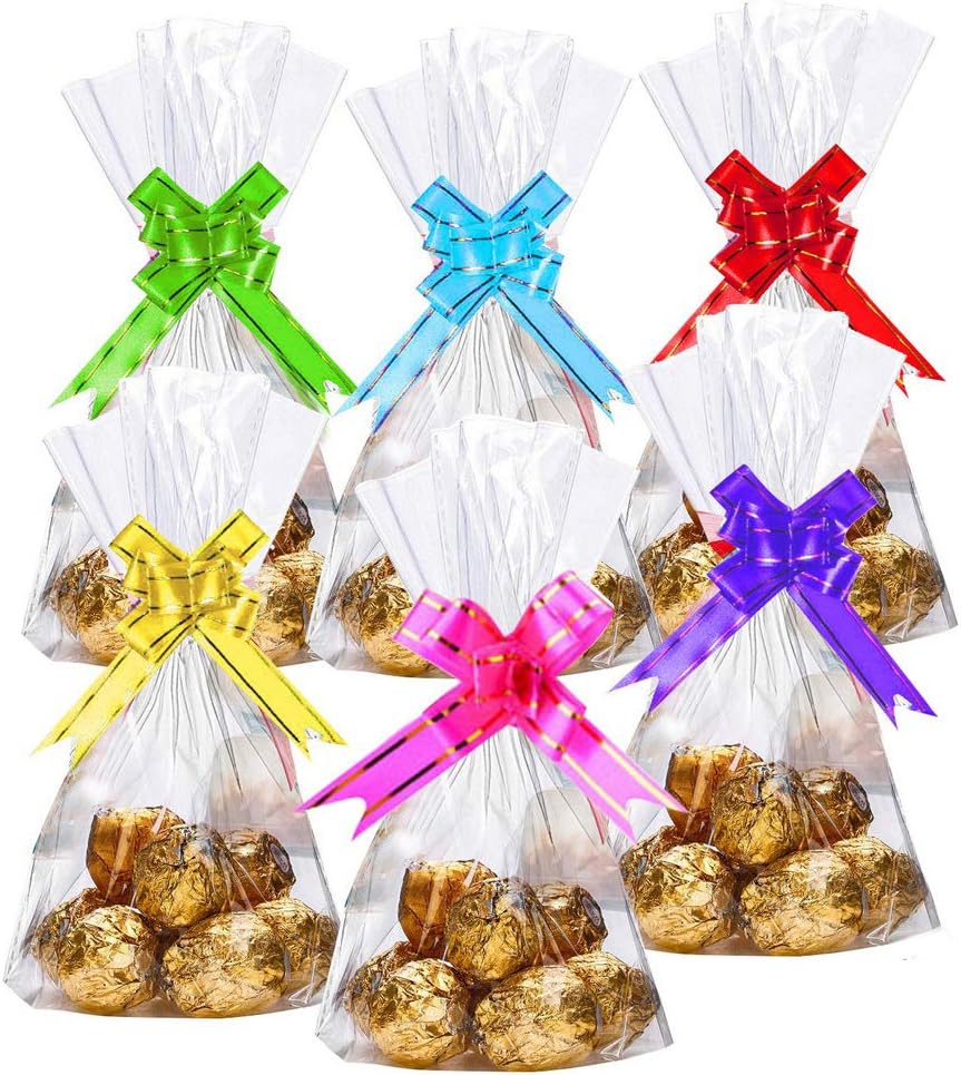 pengxiaomei 100Pcs Clear Cellophane Treat Bags, 30 x 20cm Flat Treat