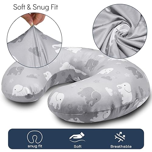 Miniatura 7 de Fundas de almohada de lactancia y funda de asiento de automóvil, funda de lactancia multiusos para lactancia materna, elefante