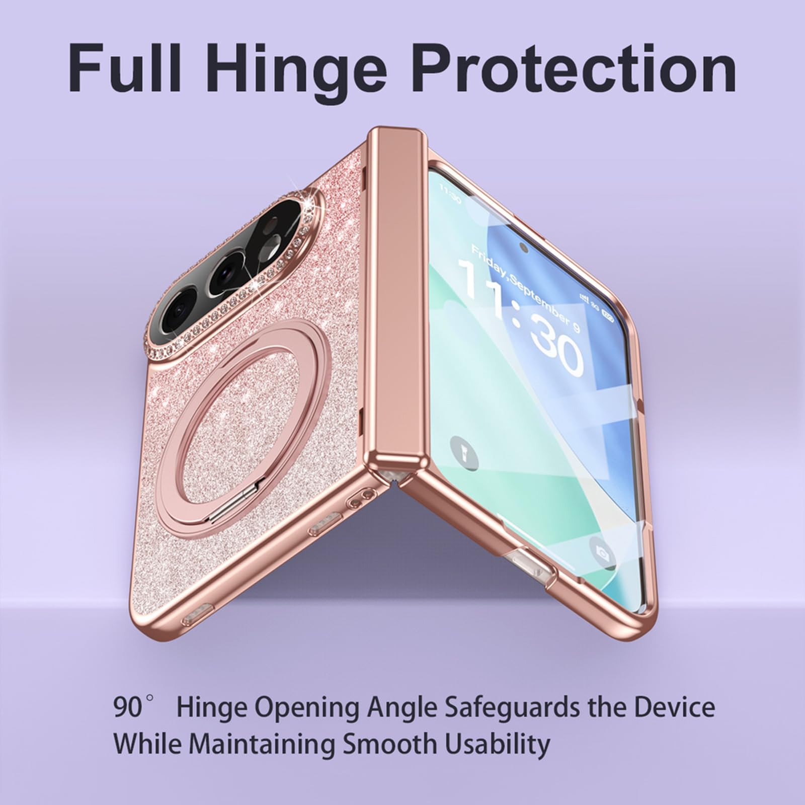 Magnétique Coque pour iPhone Duo, Luxe Galvanisé Glitter Tout Compris