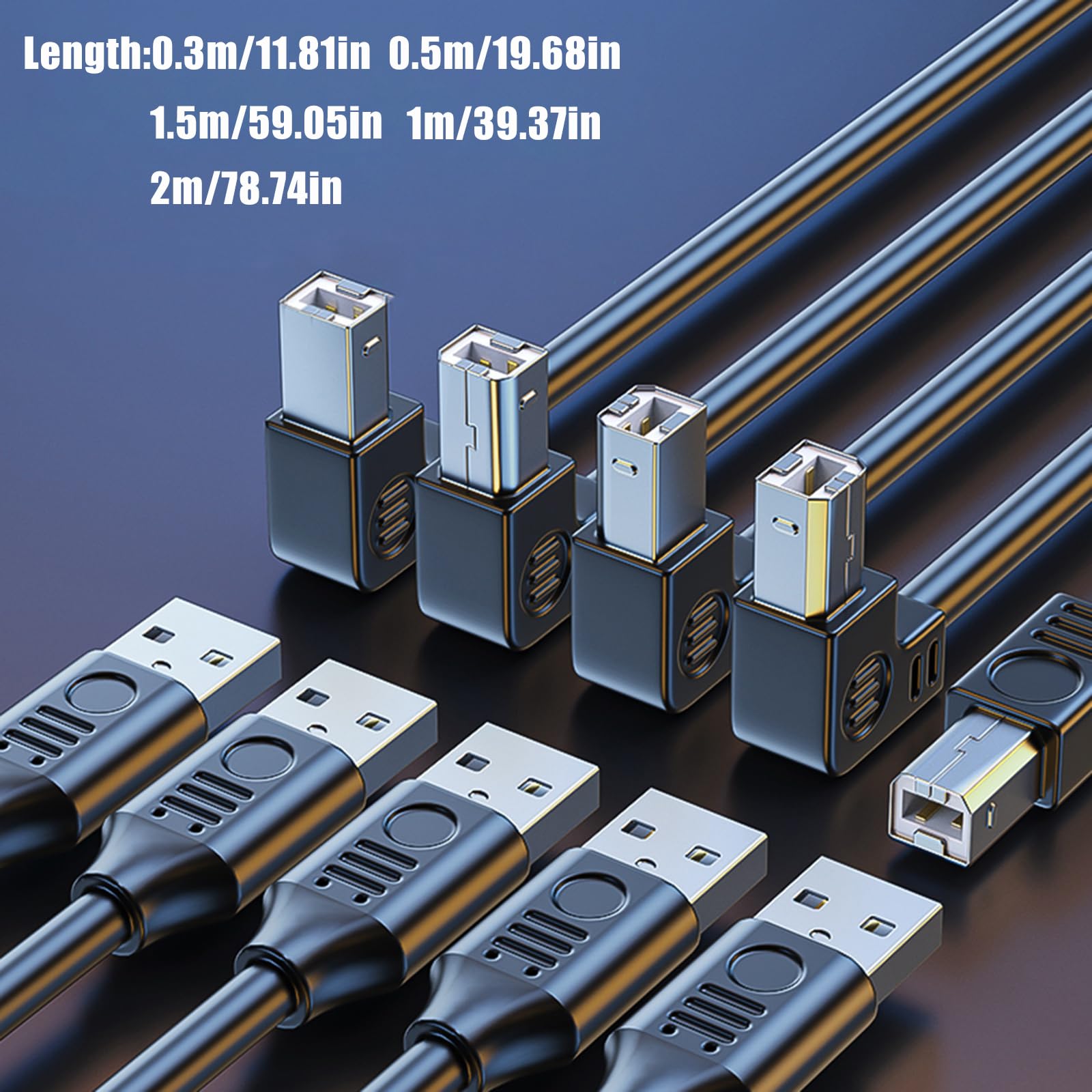 2 In Angle 2 In Angle Width Industrial Metal & Alloy Angles USB-2.0 A To USB -B Left-Angle Right-Angle Male Printer Cable 0.3m 0.5m 1m - 5m E Industrial Metal & Alloy Angles - Foto 6