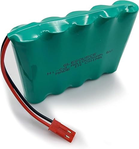 Miniatura 5 de GLESOURCE Paquete de 2 baterías AA de 6 V 1000 mAh con enchufe JST y 2 cables de carga USB para la nueva excavadora Huina 540 Dump 520 RC y 510