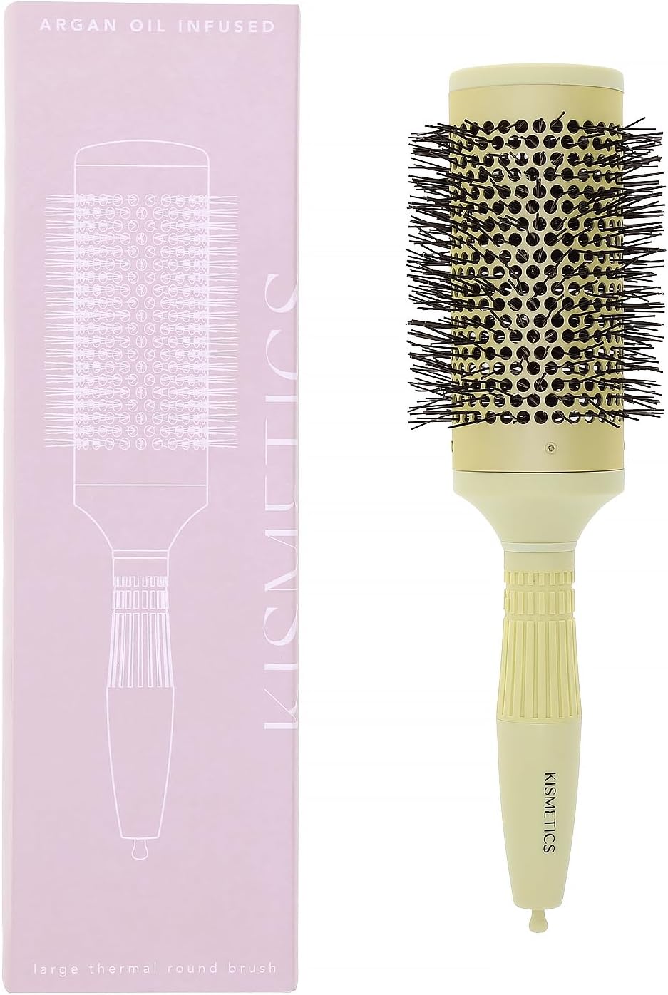 Fast Dry Round Brush with Ceramic Ion Thermal Barrel and Nylon Bristles,Argan oil Round Hair Brush for Blow Drying,Styling,Curling,Straightening, Perfect Styling .for All Hair Types-53mm
