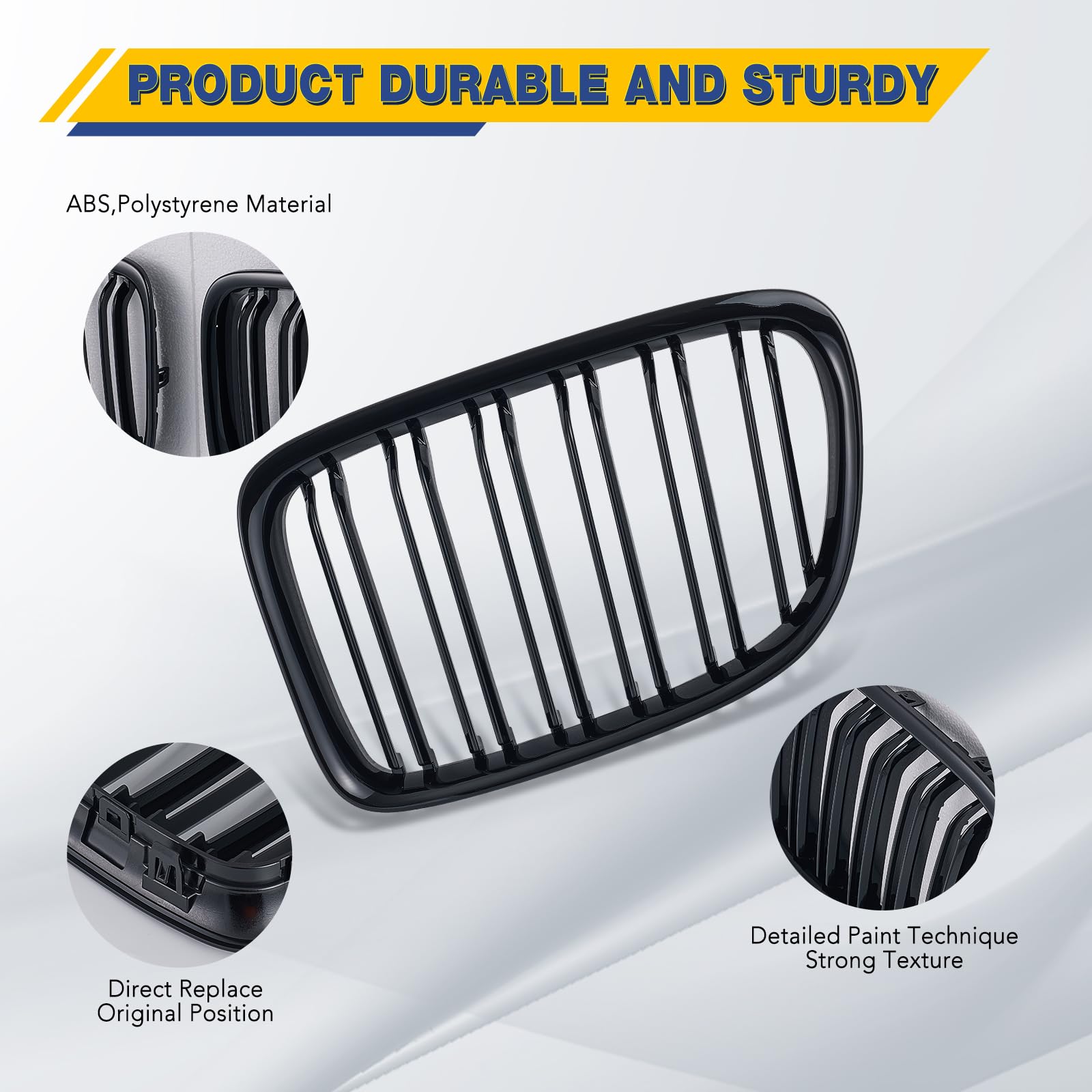 Adatto per BMW X1 E84 Sport 2009-2015 Doppio Ponte Anteriore Rene Griglia Nera Lucida Anteriore Doppia Griglia Sinistra Destra