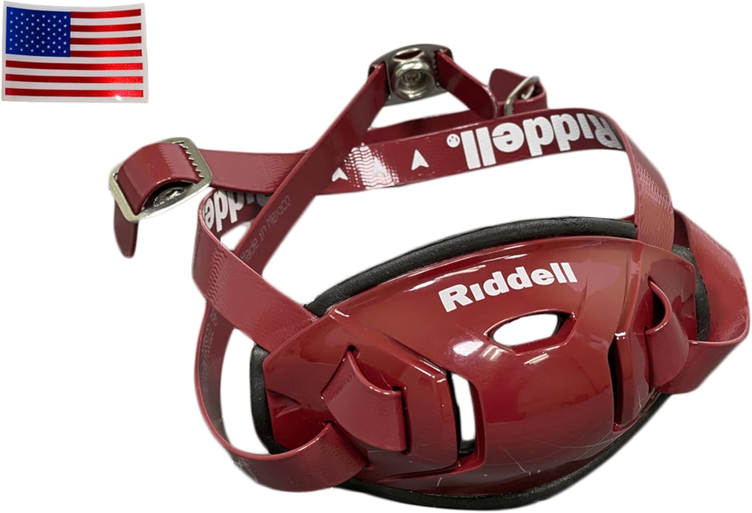 Riddell Hard Cup Chinstrap Buckles + US Flag Helmet Decal - Green Gridiron