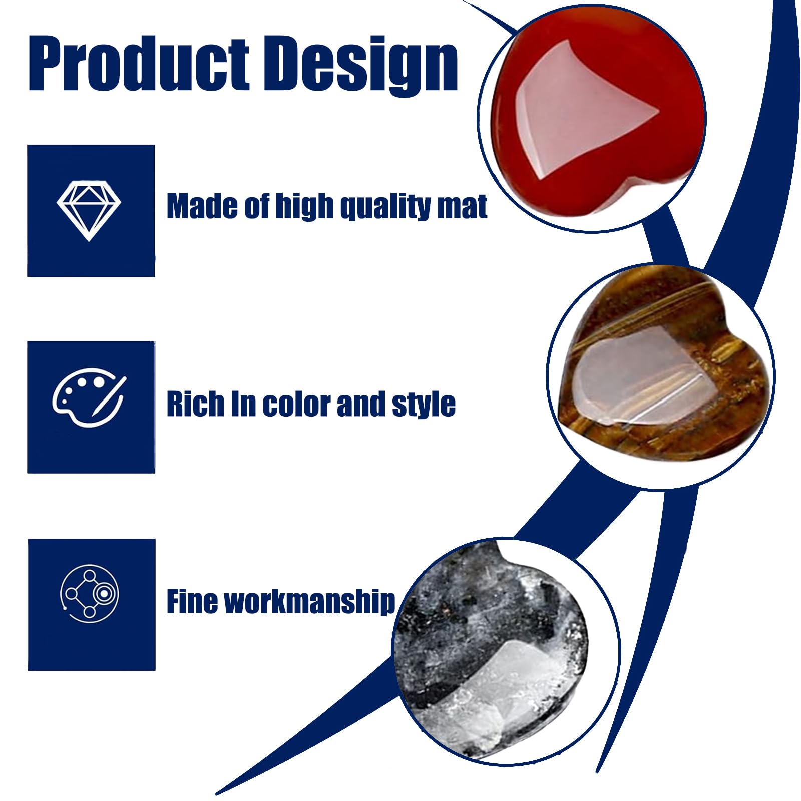 24 stuks hartstenen, natuurlijke, 20 mm hart helende kristallen