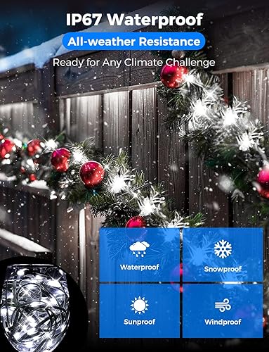 Miniatura 6 de Brightever Luces LED de Navidad para Exteriores, 295 Pies 900 Luces LED para Árbol de Navidad y Cerca con Control Remoto - 8 Modos de Iluminación