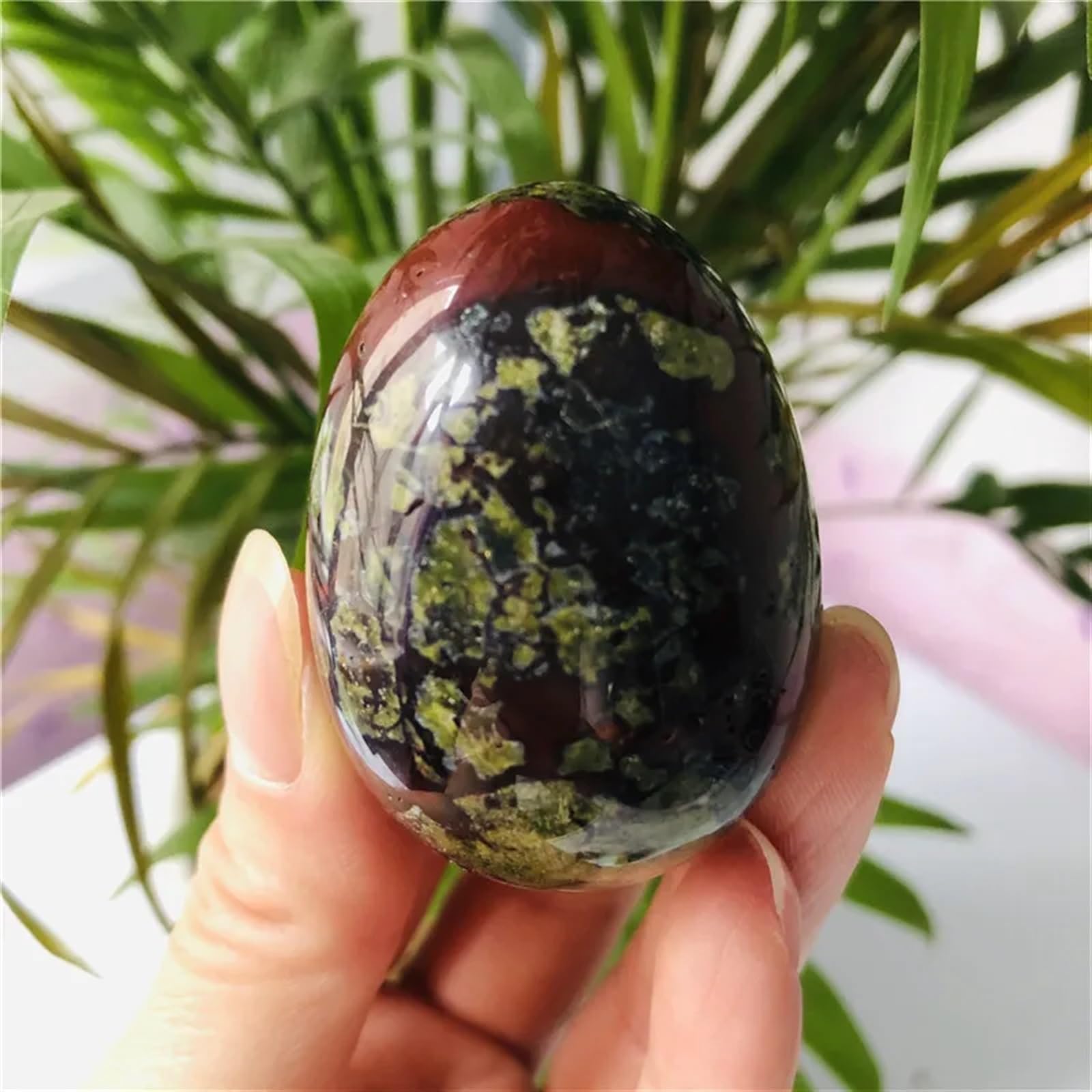 DPURPIWADY Dragon Blood Stone Crystal Egg Series Home Decor