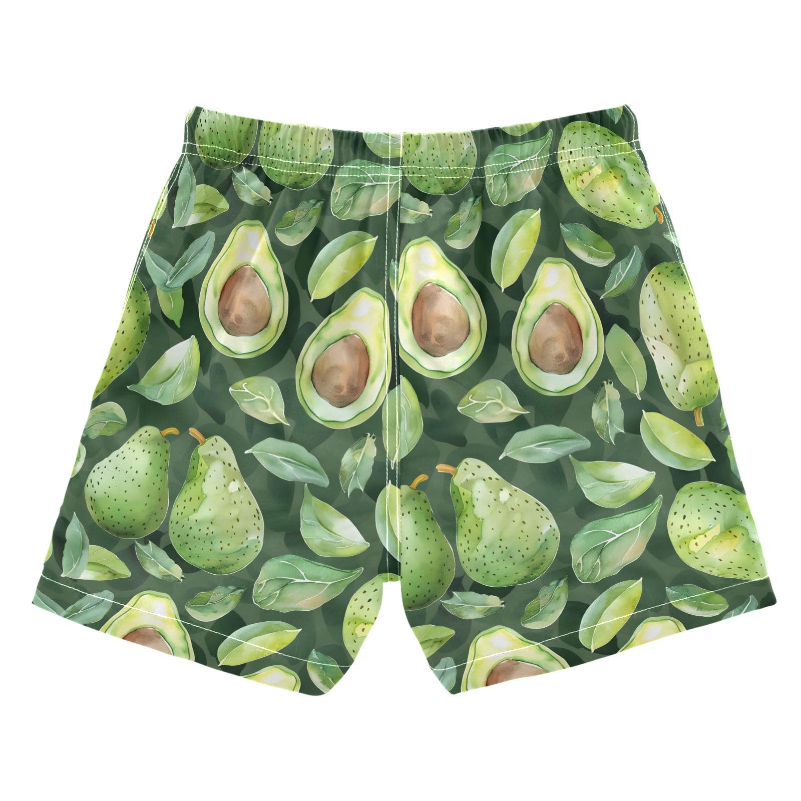 ALAZA Watercolor Avocado Leaf Green Boys Quick Dry Beach Board Shorts Kids Swim Trunks Bathing Suit Swimsuit 3T