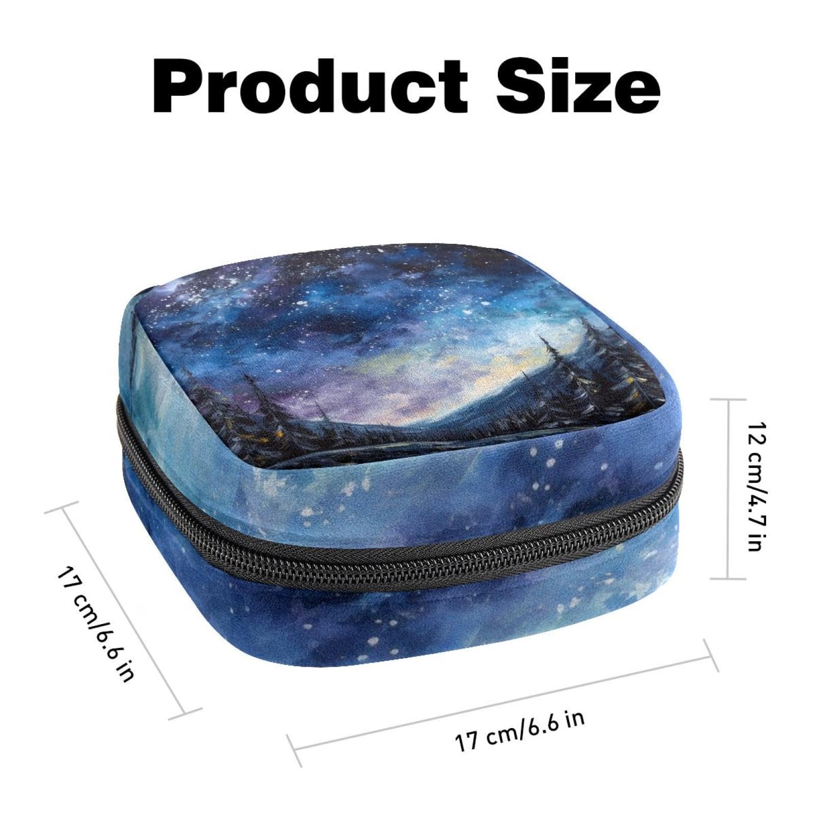Sanitary Pads Bags, Milky Way Space Abstract Menstrual Cup Pouch Nursing Pad Holder, First Period Kit Bags for Teen Girls Women Ladies