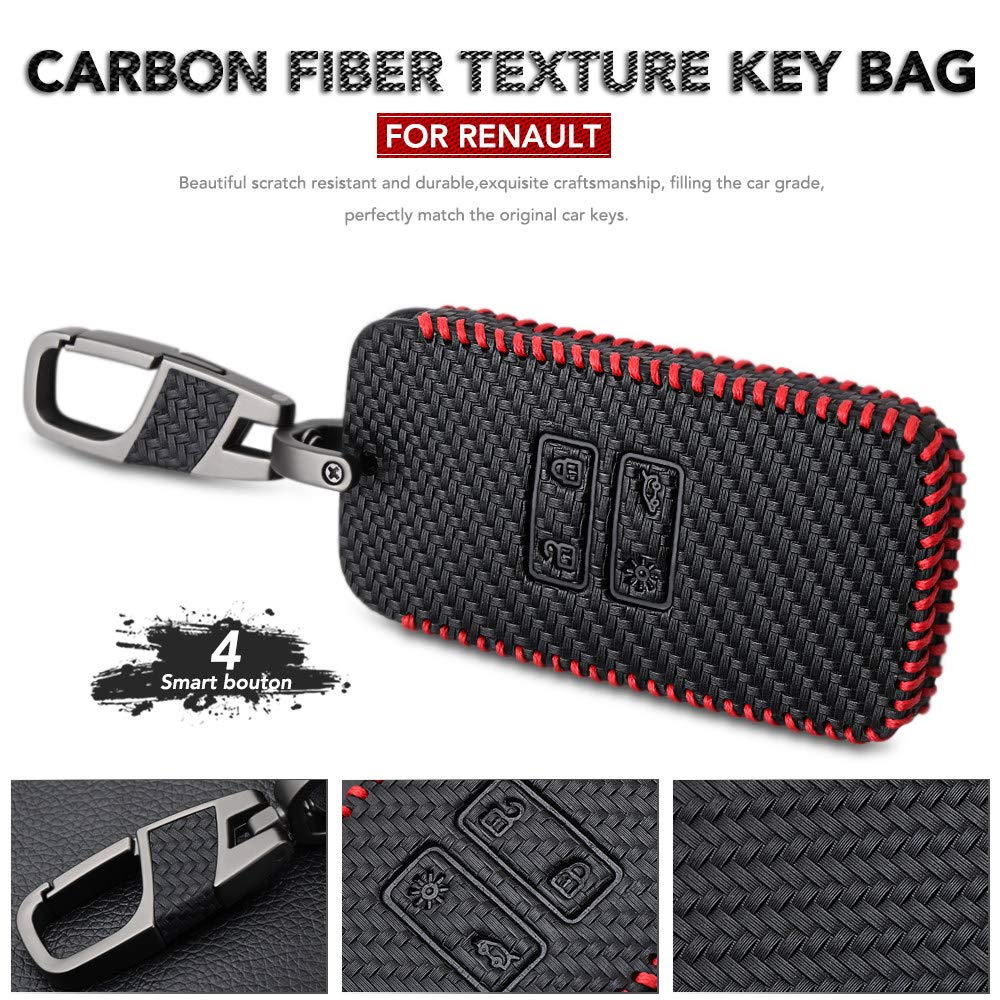 WSWJDW Portachiavi in ​​pelle Portachiavi per auto Portachiavi Portachiavi Portachiavi, adatto per Renault Megane Koleos Kadjar Clio Captur Dacia Logan Duster