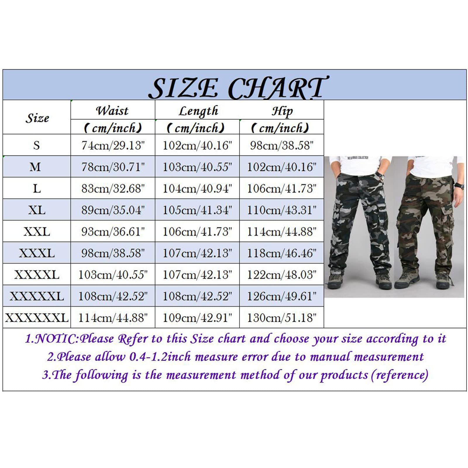 YRxUIAI Pantalon cargo camouflage pour homme - Ample, durable, robuste, léger - Plusieurs poches